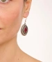 Kiraz Burgundy Enameled Silver Plated Earring