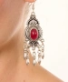 Kiraz Burgundy Enameled Silver Plated Earring