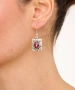 Kiraz Burgundy Enameled Silver Plated Earring