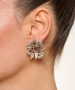Kiraz Burgundy Enameled Silver Plated Earring