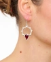 Kiraz Burgundy Enameled Silver Plated Earring