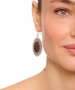 Kiraz Burgundy Enameled Silver Plated Earring