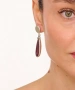 Kiraz Burgundy Enameled Silver Plated Earring