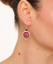 Kiraz Burgundy Enameled Silver Plated Earring