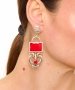 Kiraz Burgundy Enameled Silver Plated Earring