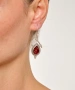Kiraz Burgundy Enameled Silver Plated Earring