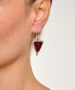 Kiraz Burgundy Enameled Silver Plated Earring