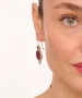 Kiraz Burgundy Enameled Silver Plated Earring