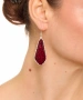 Kiraz Burgundy Enameled Silver Plated Earring