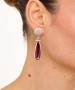 Kiraz Burgundy Enameled Silver Plated Earring