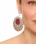Kiraz Burgundy Enameled Silver Plated Earring