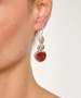 Kiraz Burgundy Enameled Silver Plated Earring