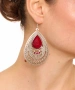 Kiraz Burgundy Enameled Silver Plated Earring