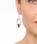Kiraz Burgundy Enameled Silver Plated Earring