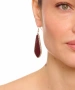 Kiraz Burgundy Enameled Silver Plated Earring