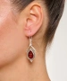 Kiraz Burgundy Enameled Silver Plated Earring