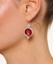 Kiraz Burgundy Enameled Silver Plated Earring
