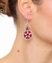 Kiraz Burgundy Enameled Silver Plated Earring