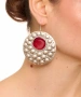 Kiraz Burgundy Enameled Silver Plated Earring