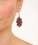 Kiraz Burgundy Enameled Silver Plated Flower Earring
