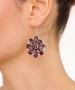 Kiraz Burgundy Enameled Silver Plated Flower Earring