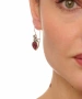Kiraz Burgundy Enameled Silver Plated Heart Earring
