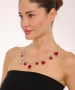 Kiraz Burgundy Enameled Silver Plated Heart Necklace