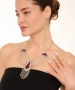 Kiraz Burgundy Enameled Silver Plated Necklace