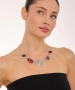Kiraz Burgundy Enameled Silver Plated Necklace