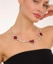 Kiraz Burgundy Enameled Silver Plated Necklace