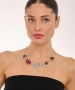 Kiraz Burgundy Enameled Silver Plated Necklace