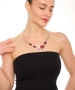 Kiraz Burgundy Enameled Silver Plated Necklace