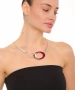 Kiraz Burgundy Enameled Silver Plated Necklace