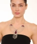 Kiraz Burgundy Enameled Silver Plated Necklace
