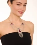 Kiraz Burgundy Enameled Silver Plated Necklace