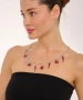 Kiraz Burgundy Enameled Silver Plated Necklace