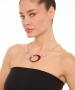 Kiraz Burgundy Enameled Silver Plated Necklace