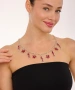 Kiraz Burgundy Enameled Silver Plated Necklace