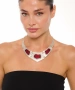 Kiraz Burgundy Enameled Silver Plated Necklace
