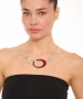 Kiraz Burgundy Enameled Silver Plated Necklace