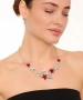 Kiraz Burgundy Enameled Silver Plated Star Necklace