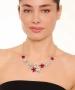 Kiraz Burgundy Enameled Silver Plated Star Necklace