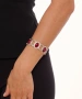 Kiraz Burgundy Stoned Silver Plated Bracelet