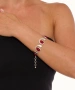 Kiraz Burgundy Stoned Silver Plated Bracelet