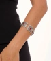 Kiraz Burgundy Stoned Silver Plated Bracelet