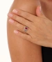 Kiraz Burgundy Stoned Silver Plated Ring