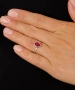 Kiraz Burgundy Stoned Silver Plated Ring