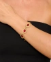 Kiraz Burgundy Stoned Gold Plated Bracelet