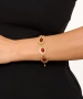 Kiraz Burgundy Stoned Gold Plated Bracelet