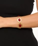 Kiraz Burgundy Stoned Gold Plated Bracelet